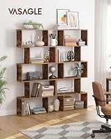 VASAGLE 5-Tier Bookcase 24 x 90 x 159 cm Rustic Brown LBC416K01 view 2