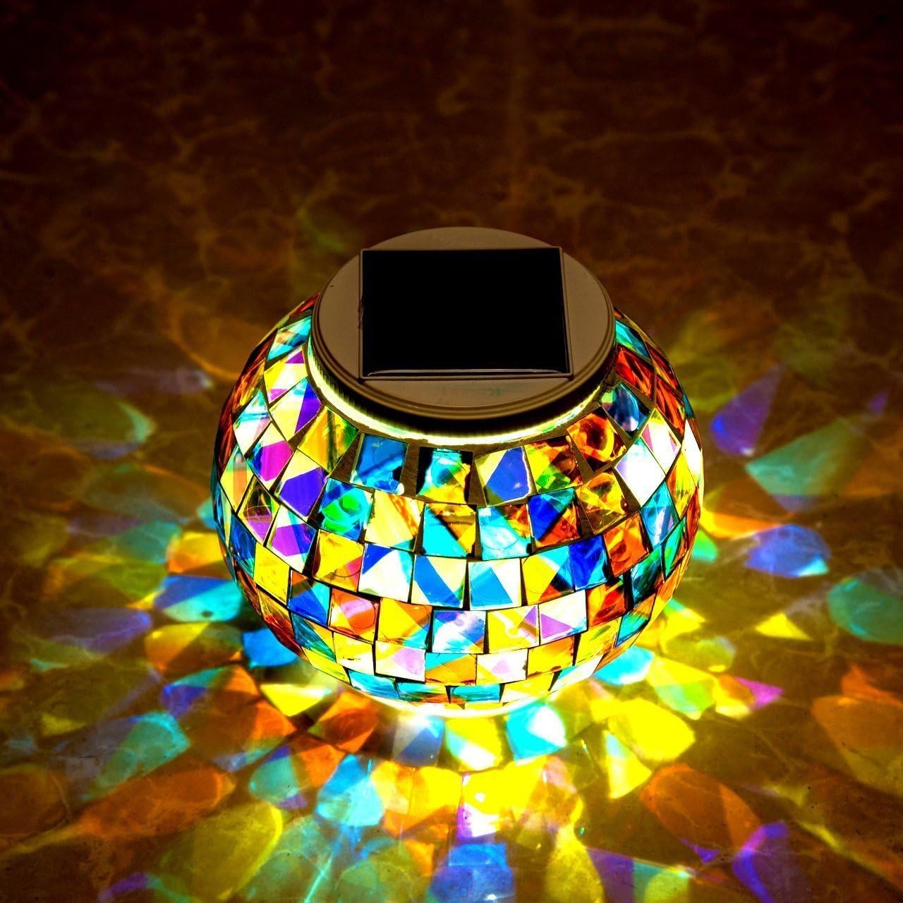 Elikeable LT Garden Solar Powered Lamp Magic Sunshine Glass Ball Colour Changing Glass Globe Lovely Night Lights Party Lights, Best Table Lamps for Bedroom, Party, Garden, Patio, Yard, Colorful Outdoor / Indoor Decoration Led Lighting