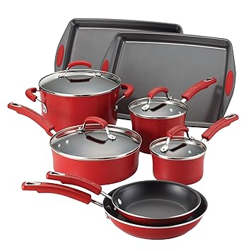 Rachael Ray Porcelain Enamel II Nonstick 12-Piece Cookware Set: Amazon.es: Hogar