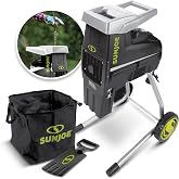 Sun Joe Wood Chipper Shredder and Waste Shredding Machine, CJ603E | with Collection Bag, 1.7-Inch Cutting Diameter, 15-Amp Motor - Portable Electric Equipment, Lawn Care