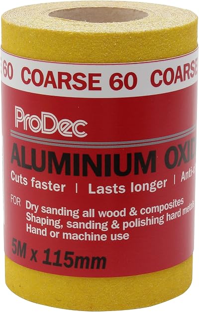 ProDec 5m Roll 60 Grit Coarse Aluminium Oxide Sanding Paper 115mm