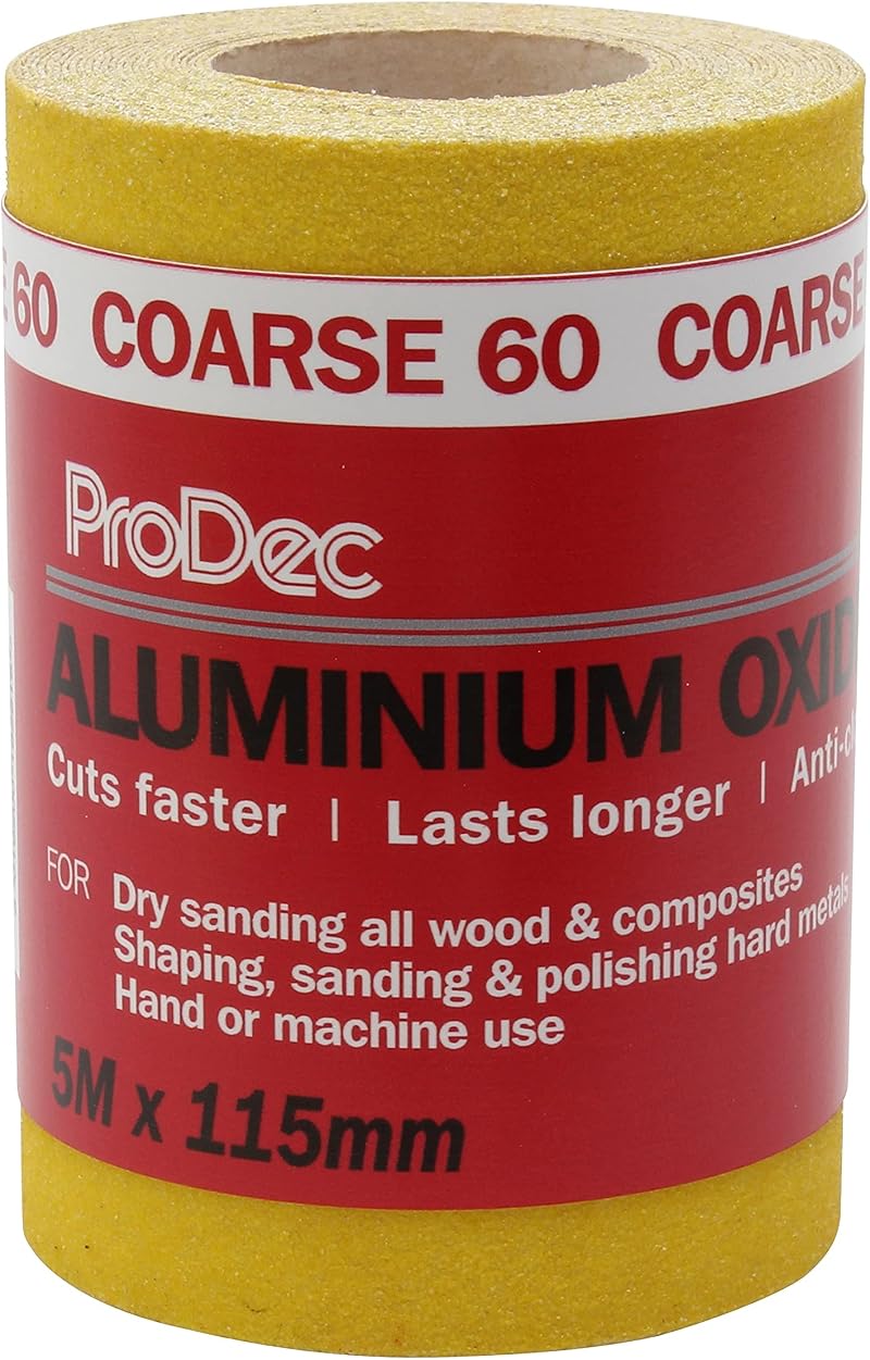 ProDec 5m Roll 60 Grit Coarse Aluminium Oxide Sanding Paper 115mm