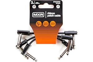 JIM DUNLOP, 1/4-Inch Right Angle MXR Ribbon Patch Cable 3 in|7.6 cm-3 Pack (3PDCPR03)
