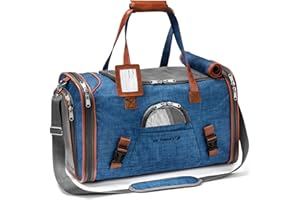 Mr. Peanut's Airline Approved Soft Sided Pet Carrier, Low Profile Gold Series Tote, Premium Brand Self Locking Zippers, Under Seat Compatibility, Plush Faux Fleece Bedding with a Sturdy Plywood Base