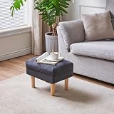 YMYNY Foot Stool Ottoman Small with Sponge Seat 40x29x32CM Dark Grey HBD023BG view 5