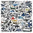 aoinqx 60pcs Fighter Plane Stickers,Funny Cool Warplane Stickers, Military Aircraft Stickers for Teens Boys Men Laptop Water Bottles Helmet Luggage Phone Skateboard Bike Bumper (blue)