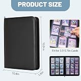 Lictin Card Album Binder 504 Pockets Side Loading Leather Zipper 28 Pages Black view 7