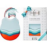 Lot de 4 bavoirs en silicone Collection Sailor pour bébé garçon – Meilleur cadeau pour bébé garçon – Bavoirs pour nouveau-né