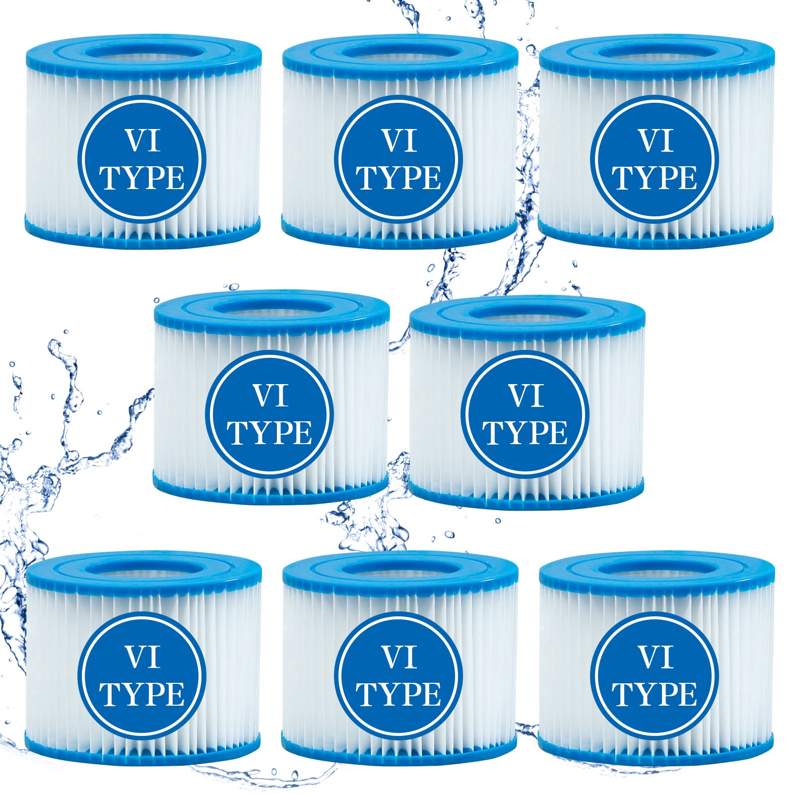 Type vi spa Filter and hot tub Filter Replacement Cartridge for Coleman hot tub Filters, for Inflatable hot tub Filter (8 Pack)