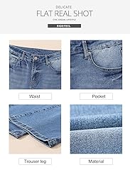 Sidefeel Womens Jeans Trendy 2024 Wide Leg High