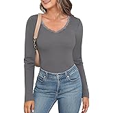 SINFLA Women's Long Sleeve Thermal Shirts Scoop Neck Underwear Lightweight Base Layer Tops with Warm Fleece Lining