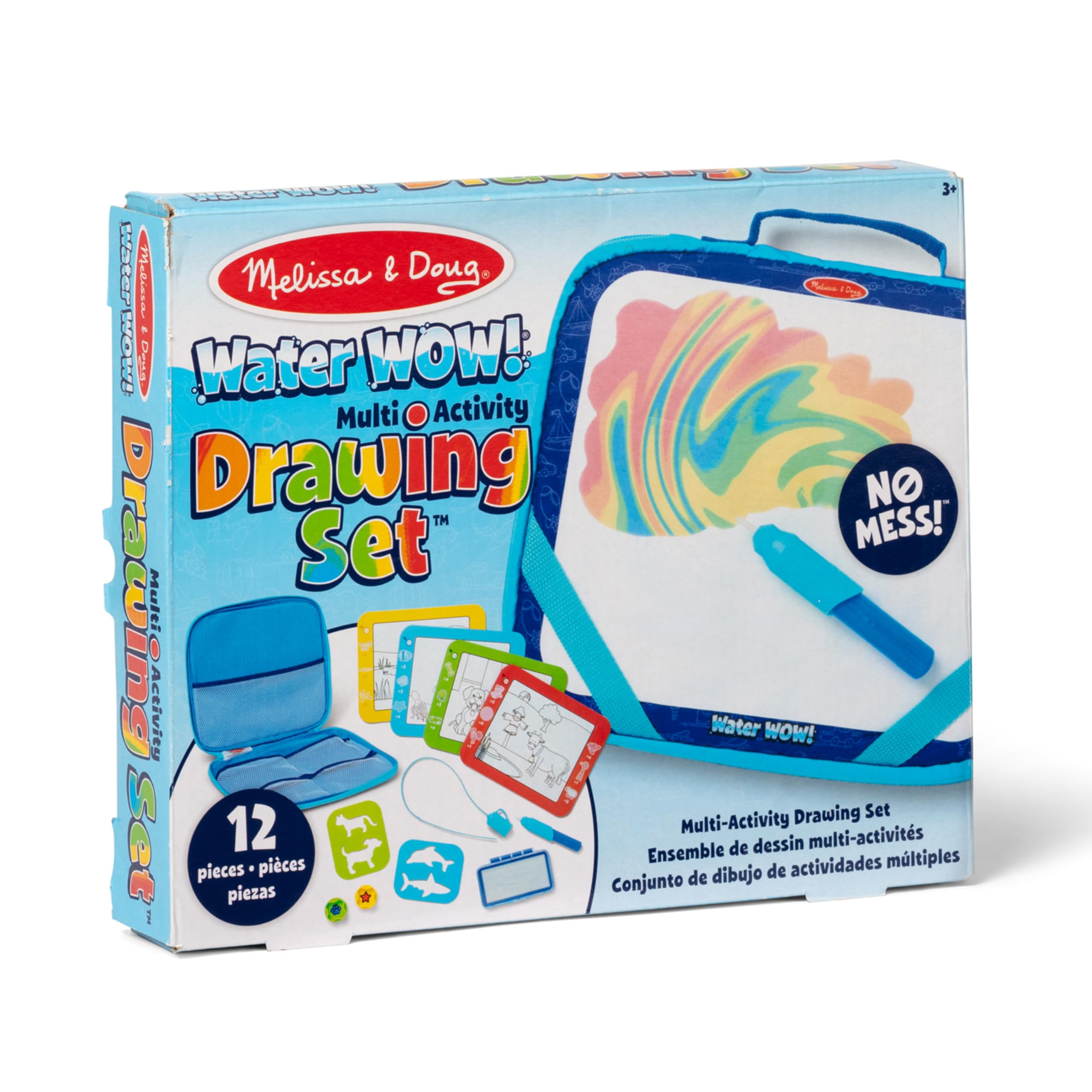 Melissa & Doug Water Wow! Take-Along Reusable Color-Reveal Drawing Set Mess-Free Multi-Activity Pad with Water PenTravel Toy for Toddlers & Kids Ages 3+