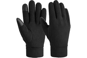 OZERO Winter Gloves Men Women: Touchscreen Thermal Polar Fleece Warm Glove for Running Driving Bike Cycling Black/Blue/Gray