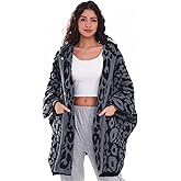WDCOZY Wearable Blanket Hoodie Poncho Throw Comfy Soft Warm Cape Shawl Cozy Cloak Wrap Hooded with Sleeves For Women Adults