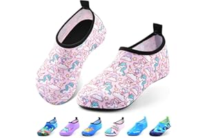 Sunnywoo Water Shoes for Kids Girls Boys，Toddler Kids Swim Water Shoes Quick Dry Non-Slip Water Skin Barefoot Sports Shoes Aqua Socks for Beach Outdoor Sports