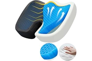 BUFORT TPE Seat Cushion - Enhances Ventilation & Support Memory Foam Office Chair Cushions for Sciatica, Coccyx Tailbone Pain Relief and Overweight People,Office Desk Chairs,Car Seat,Gaming Chair, Black