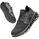 Furuian Steel Toe Shoes for Men Women Slip On Safety Work Shoes Comfortable Lightweight Work Sneakers Industry Safety Sneakers