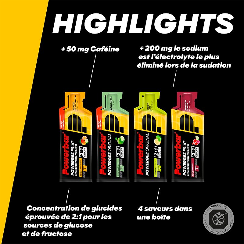 - PowerGel Multiflavour Box - 12x41g - Gel énergétique riche en glucides - Sodium