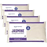 Amazon Grocery, Jasmine Long Grain Rice, 5 Lb (Pack of 4)