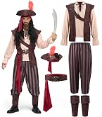 Set De 4 Accesorios Pirata Para Mujer: Corsé, Bandana, Parche Y Collar Para Cosplay De Halloween Y Feria Renacentista