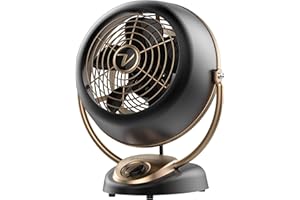 Vornado VFAN Alchemy Vintage Fan | Retro Metal Air Circulator for Cooling & Decor | 5 Speeds, Adjustable Tilt | Gunmetal