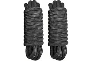 PACTHSD 2 Pack 1/2" x 20' Dock Lines - Marine Grade Nylon Boat Rope with 12" Loop for Docking and Mooring - Double Braided Boat Lines, High Strength, Easy Handling, Fray Resistant - Black