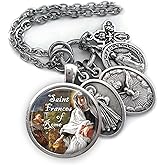 St. Frances of Rome Necklace, Keychain or Clip, Confirmation Gift, Patron Saint Jewelry