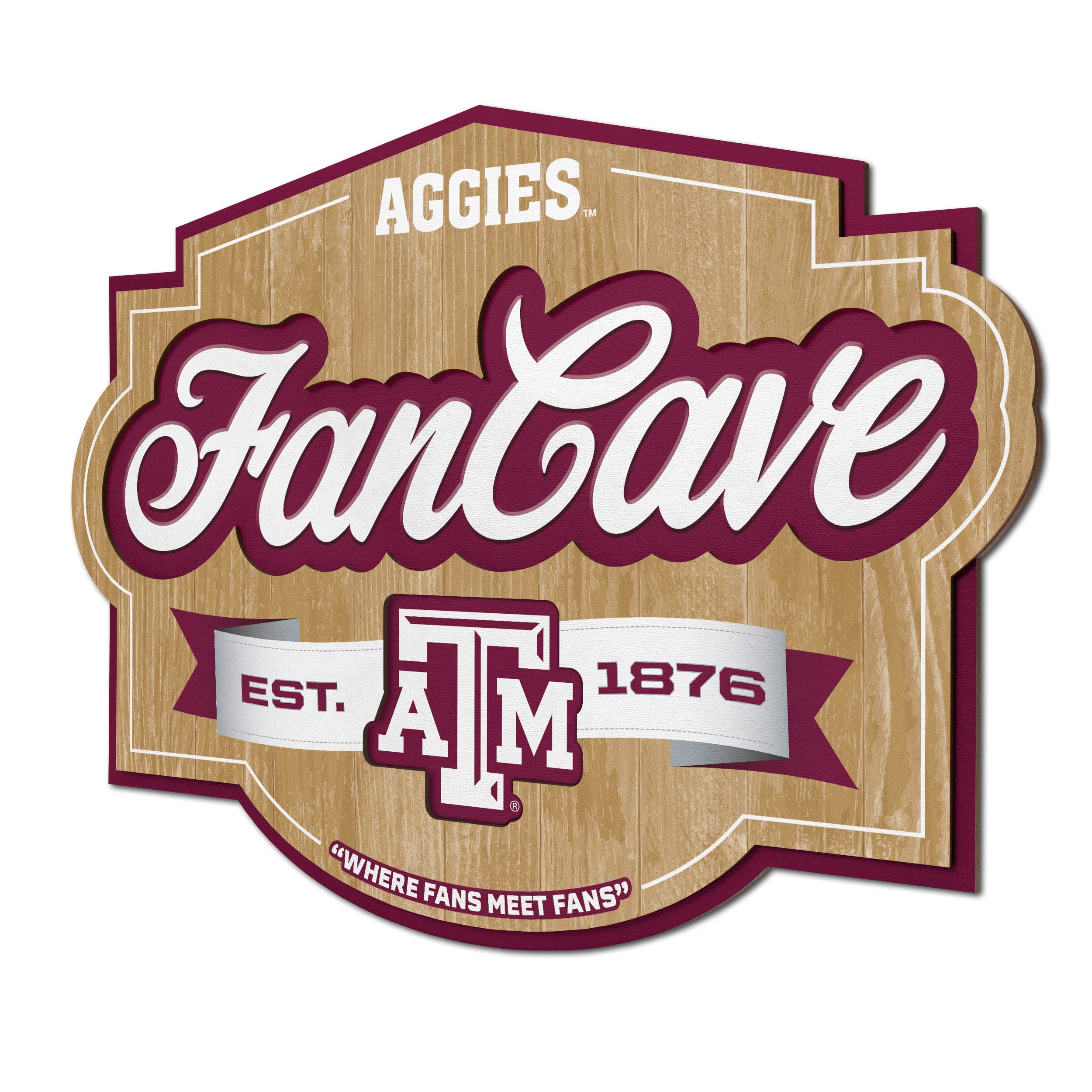YouTheFan NCAA Texas A&M Aggies Fan Cave Sign Image