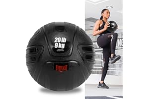 Everlast FIT Textured Weighted Slam Ball - Low-Bounce, Textured Surface, Ultra-Durable Shell, Great for Cross Training, HIIT,