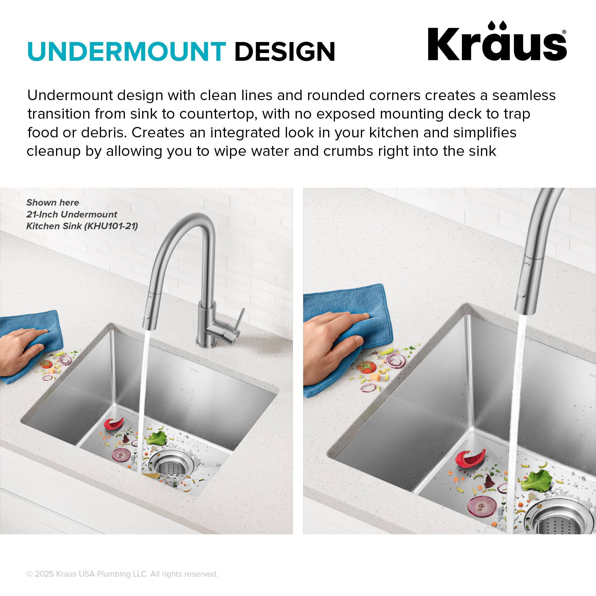 KRAUS Standard PRO 23-Inch 16 Gauge Undermount Single Bowl Stainless Steel Kitchen Sink, KHU101-23