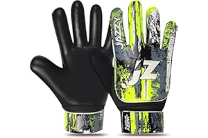 Jazzy Sports Soccer Goalie Gloves for Kids, Youth Goalkeeper Gloves Anti Slip 4mm Latex Palm with Strong Grip Double Wrist Protection