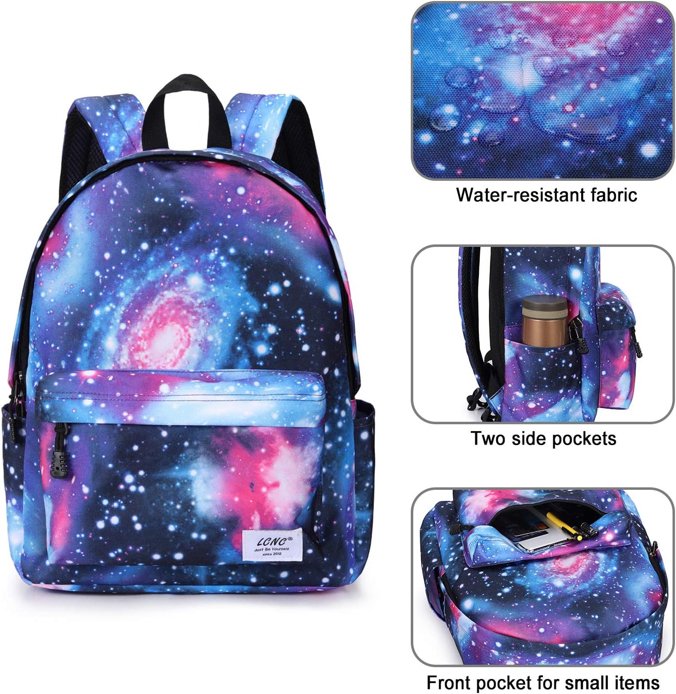 School Bags for Girls Boys,Galaxy Water Resistant Durable Casual Basic Backpack for Students, Galaxy Blue2 - Image 5