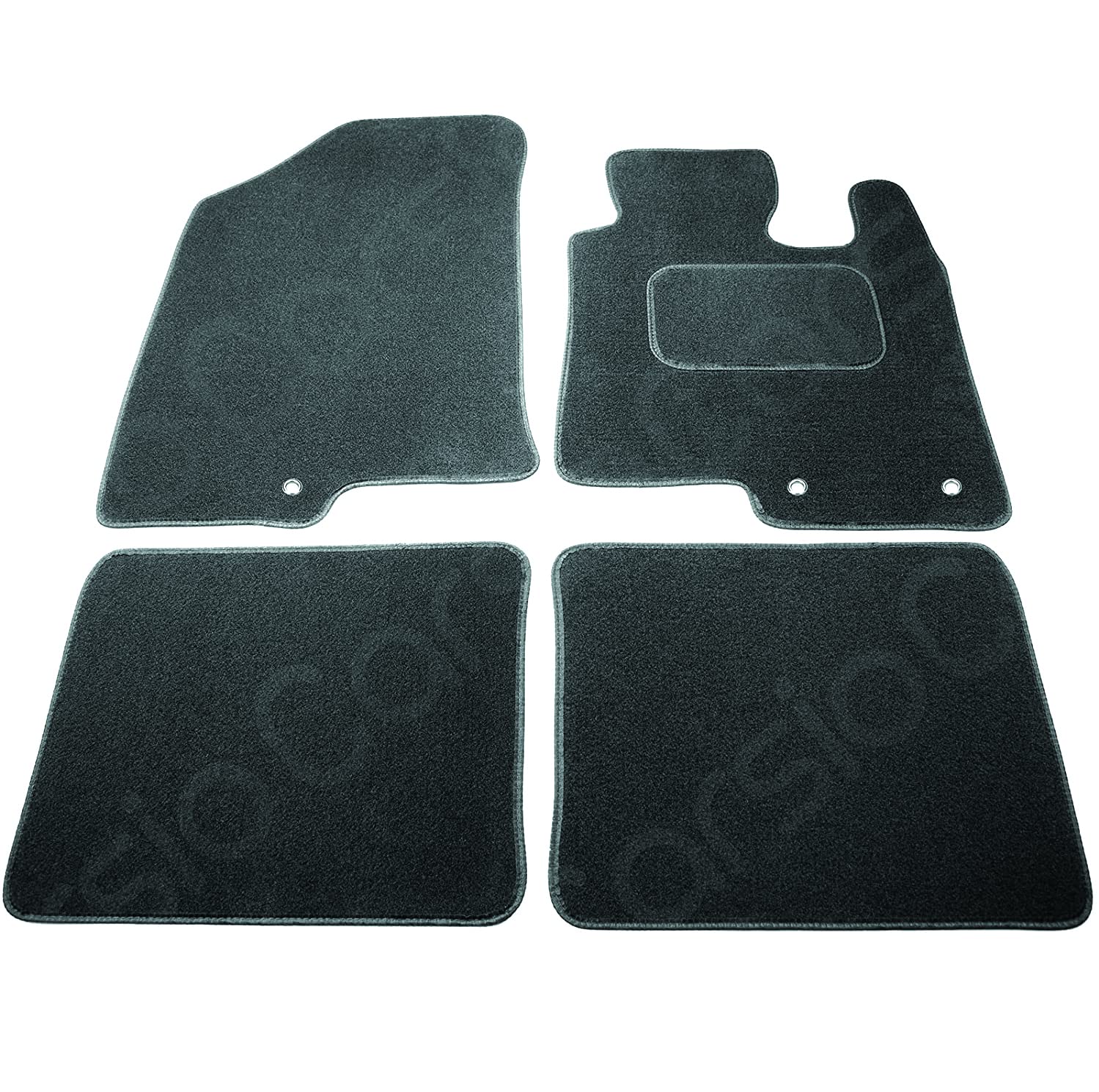 Carsio Carpet Car Mats For Hyundai i40 2012 to 2017 4 Piece Set with 3 Clips Tailored Fit Floor Mat Complete Accessory Black Custom Fitted - All Weather, Anti-Slip Backing & Black Trim