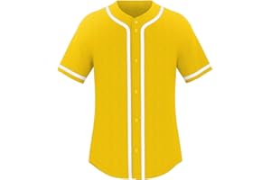 BABYHEALTHY Mens Baseball Jersey Baseball Button Down Jersey Softball T-Shirt Hip-hop Shirt Hipster Uniforms