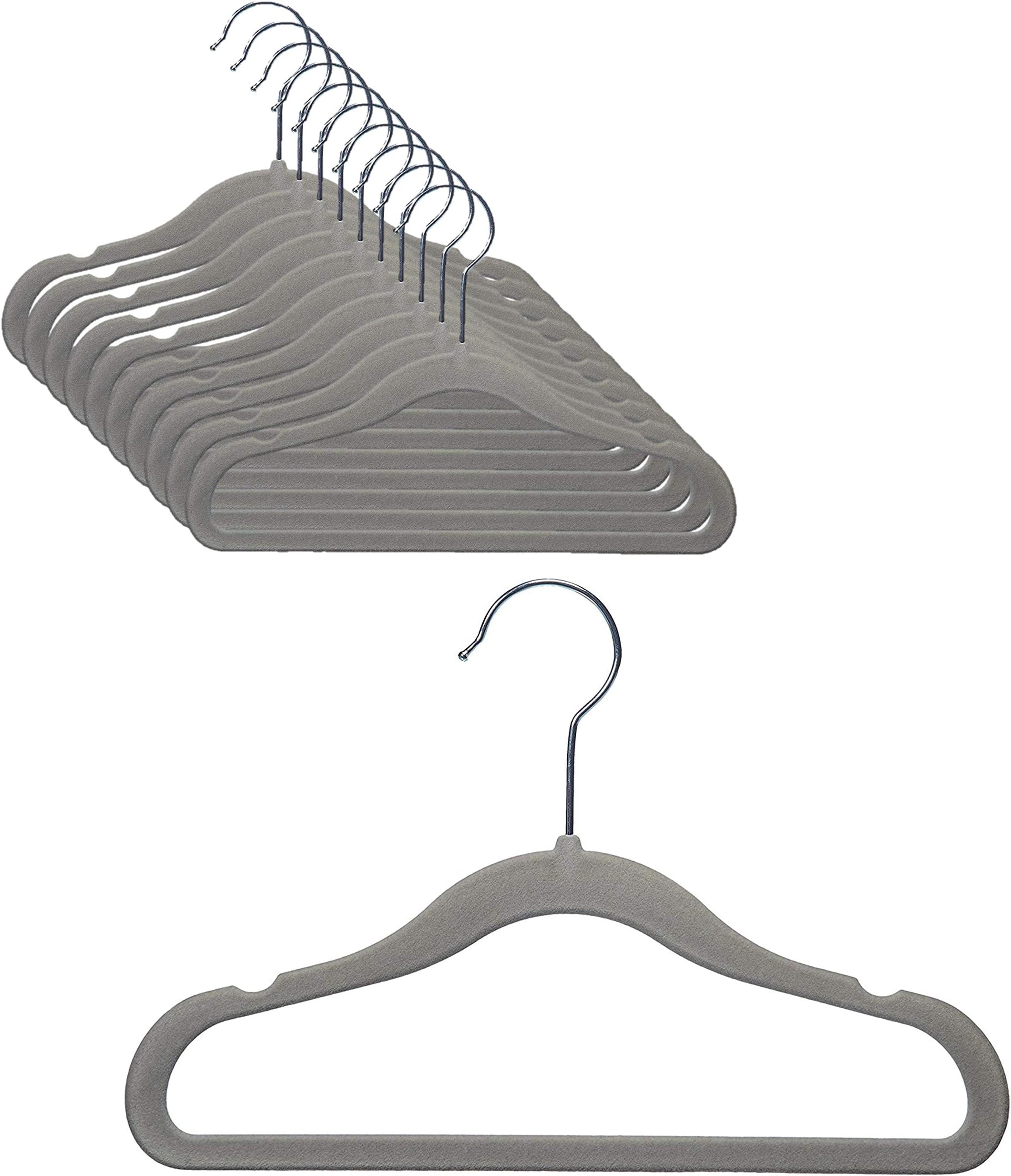 Child Garment Rack- Kids Closet Organizer- with Childrens Velvet Hangers (Includes 10 Children's Hangers) (10 Extra Gray Hangers)