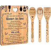 Gifts for Sister in Law - "Recipe for a Special Sister-in-Law", Sister in Law Birthday Gifts Engraved Bamboo-Made Cutting Board Set, Sister in Law Birthday Gifts.