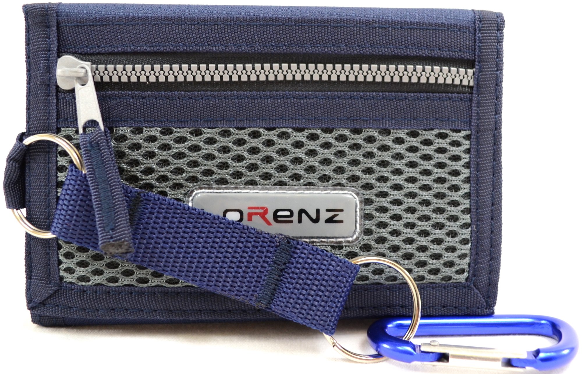 Mens/Boys/Childrens Canvas Style Ripper Wallet with Belt Clip - Navy
