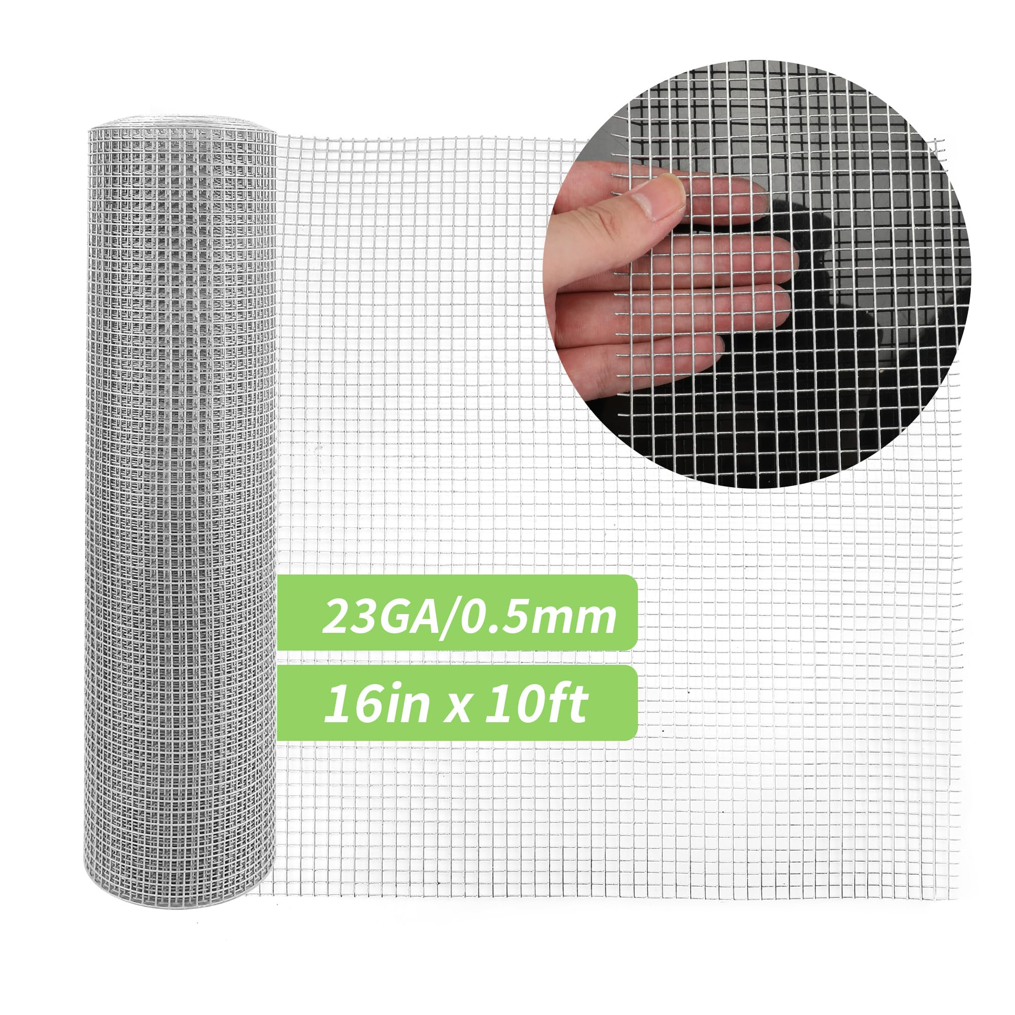 Photo 1 of 16'' x 10' 1/4 in Galvanized Wire Mesh Roll Chicken Wire Fence Roll for Chicken Pen/coop Fences, Screen mesh, Rabbit/Snake Fences, Poultry enclosures, Handicraft Making, etc. (23GA/0.5mm)