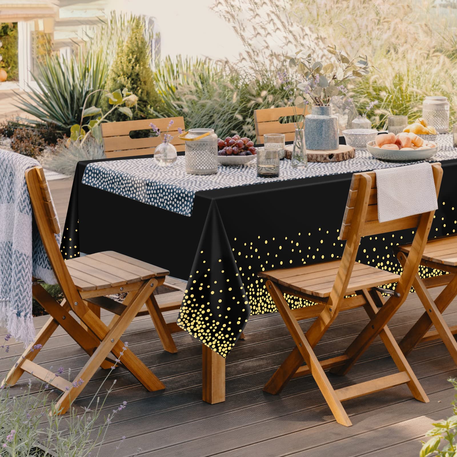 Black and Gold Tablecloth