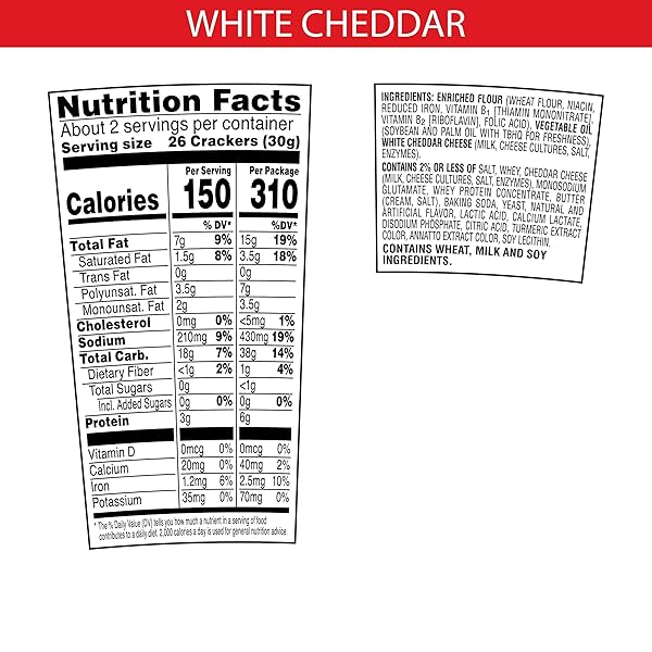 CHEEZ-IT BAKED SNACK CHEESE CRACKERS IN A CUP, WHITE CHEDDAR, SINGLE SERVE, 2.2 OZ