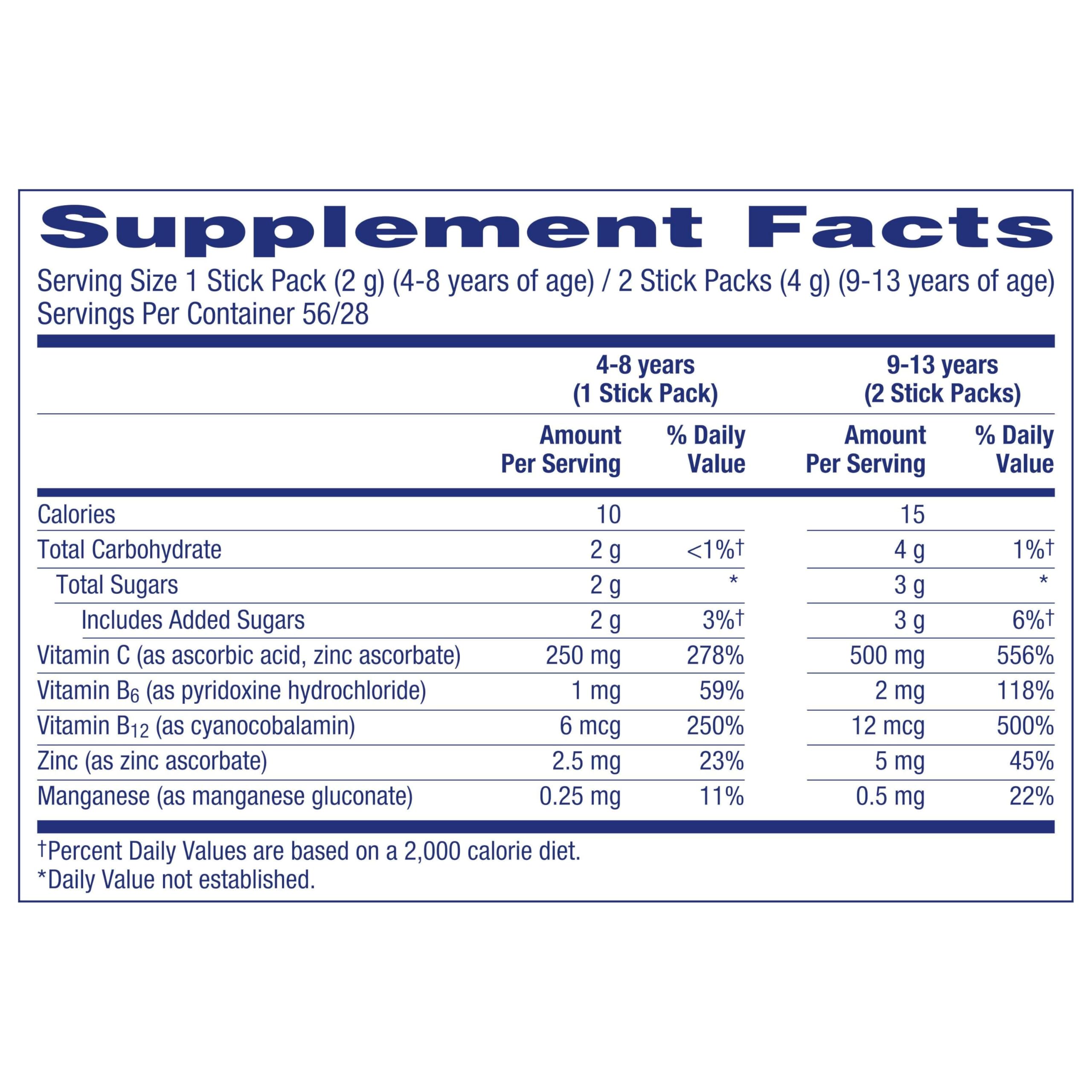 Emergen-C Kidz Crystals, On-the-Go Emergen-C Immune Support Supplement with Vitamin C, B Vitamins, Zinc and Manganese, Sparkly Strawberry, Stocking Stuffer - 56 Stick Packs