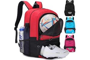 Hsmihair Soccer Bag-Soccer Backpack&Backpack for&Football Volleyball& Basketball,with Ball Compartment and Training Package