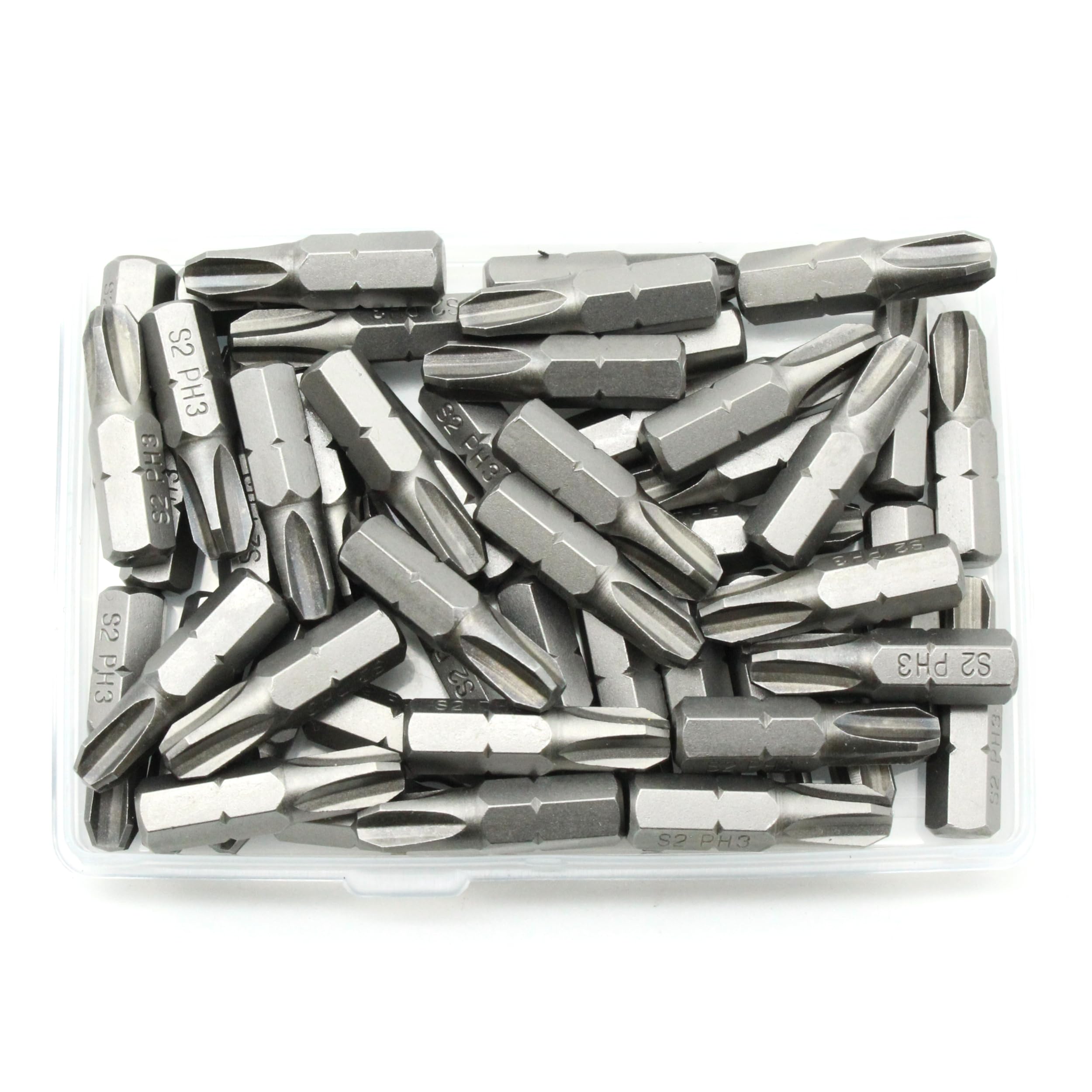 TEMO 25 pc PH1 Impact Ready Phillips 2 Inch (50mm) Screwdriver Insert Bits Hex Shank