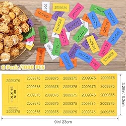 Kosiz 1000 Sheets 25 Bid Raffle Ticket Numbers