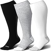 LEVSOX Wide Calf Compression Socks for Women&Men Plus Size 15-20mmHg Knee High Large Support Stockings for Circulation