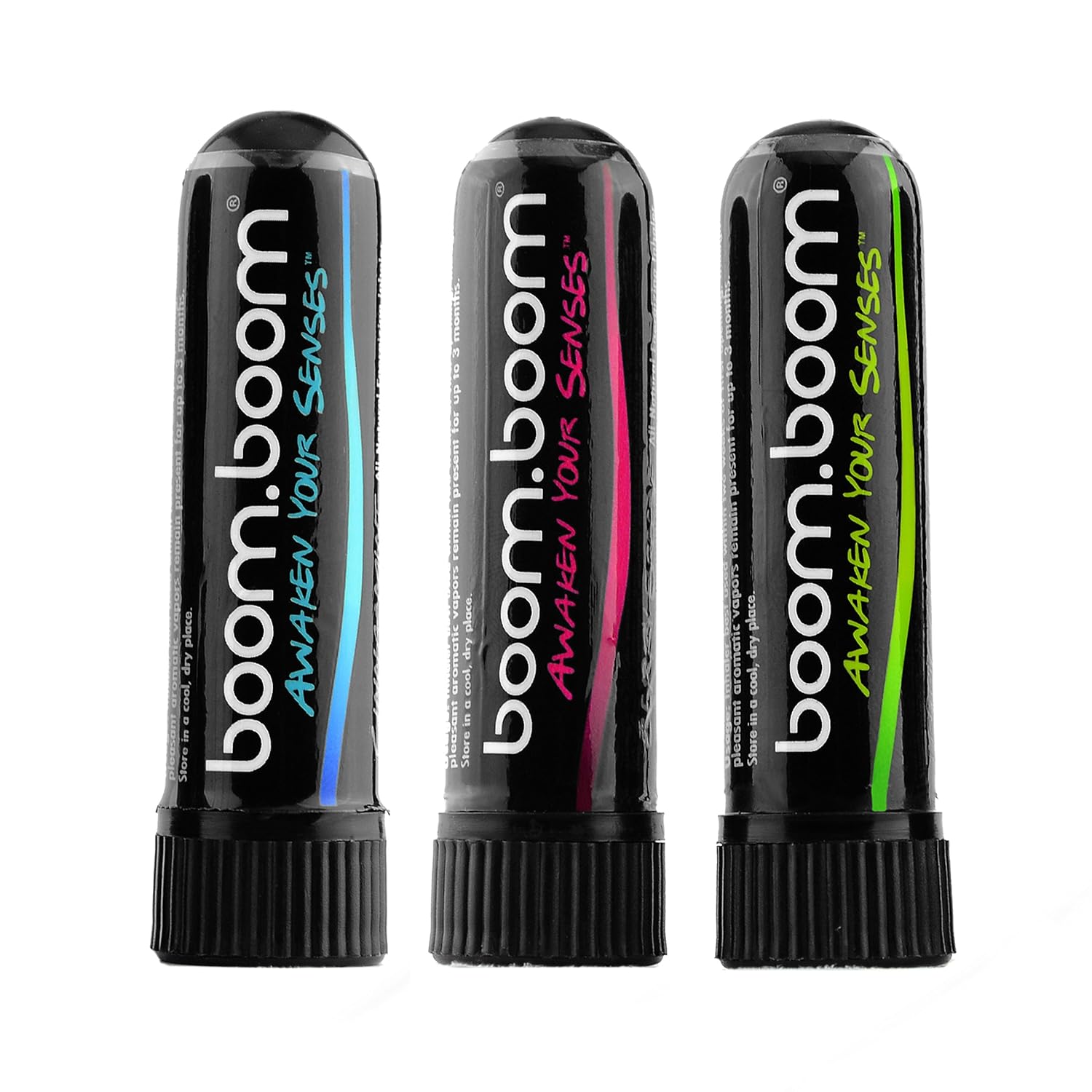 Aromatherapy Nasal Inhaler (3 Pack) by BoomBoom Boosts Focus
