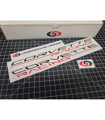 Corvette Racing Script Decals – 2 Stickers For C5 C6 C7 C8 Stingray, Z51, Z06 & More