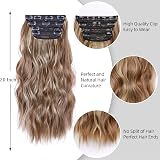 AliLeader 20in Clip In Hair Extensions Natural Synthetic Curly Red Brown view 4