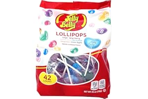 ADAMS & BROOKS, INC. Adams & Brooks Jelly Belly Lollipops 42 Count –Jelly Belly Candy, Classic Jelly Belly Flavors, Individually Wrapped Lollipops, Kosher Candy