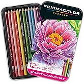 Prismacolor Premier Colored Pencils, Soft Core, Botanical Garden Set, 12 Count - Adult Coloring, Drawing, Holiday Gift